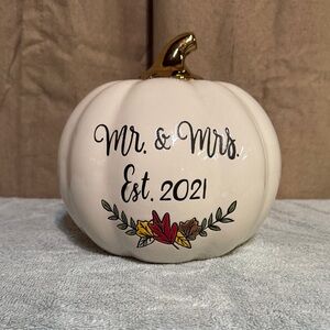 “Mr. & Mrs. Est. 2021” Pumpkin